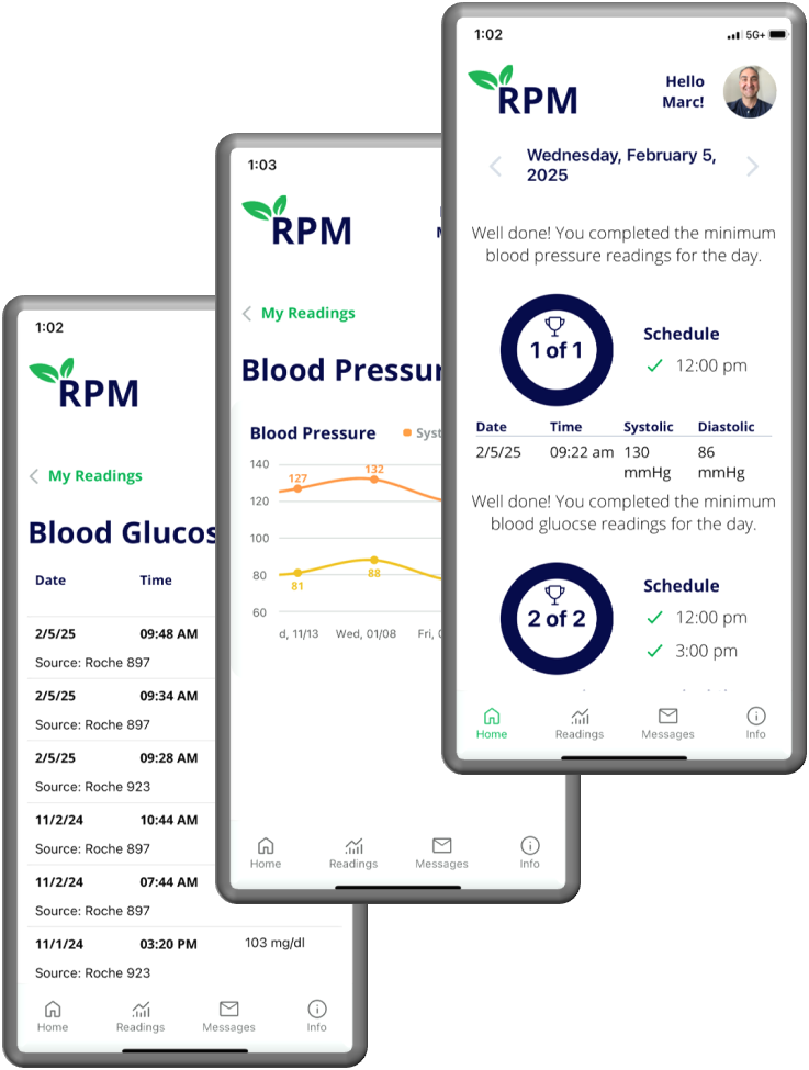 RPM Mobile App Screen Shots